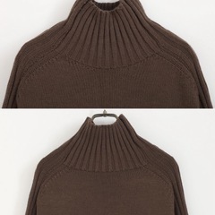  【新品未使用】レディース  ハイネック ニット セーター カーキ  L    Mの画像