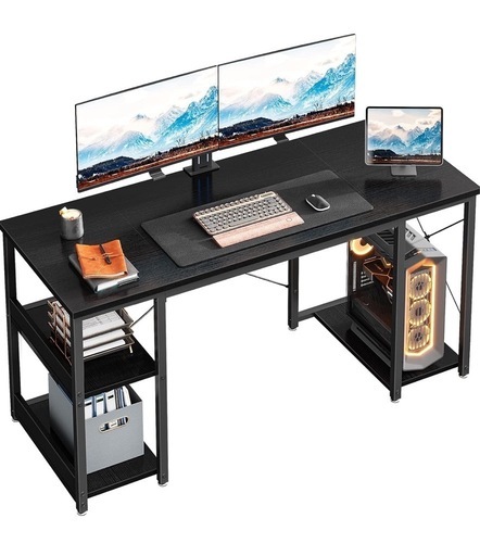 [商談中]パソコンデスク ゲーミングデスク PCデスク 幅120cm ラック付き