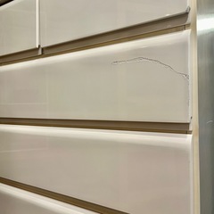 《売約済》【武蔵小山店】 チェスト ハイチェスト エナメルチェスト フルオープンレール フルスライドレール スライドレール ホワイト 6段 衣類収納 タンス 箪笥 衣装タンス 鏡面仕上げの画像