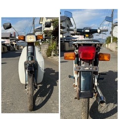 ホンダ　スーパーカブ　カスタム　エンジン始動致します　角目　セル付 4速50cc　12422km C50 バッテリー新品　C50CMPの画像