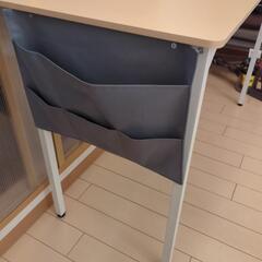 ワイドデスク　ナチュラル　ヘッドホンホルダー付きの画像