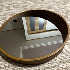 ニトリ　曲げ木  ウォールミラー アルブル 円形　鏡　丸の画像