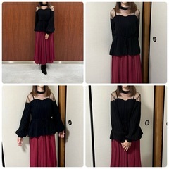 ニット　トップス　ブラック　レディース　FREEの画像