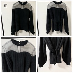 ニット　トップス　ブラック　レディース　FREEの画像