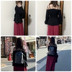 ニット　トップス　ブラック　レディース　FREEの画像