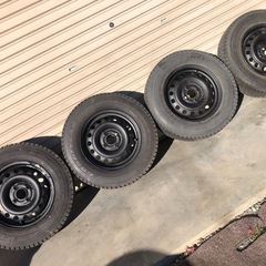 冬タイヤ ★ 165R14 ★トピー製スチールホイール付 バリ山...