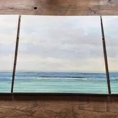 IKEA 2018年製 22x22インチ 海と空 パネル3点セットの画像