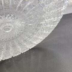 大皿　透明　レース柄　シルバー 約30cmの画像