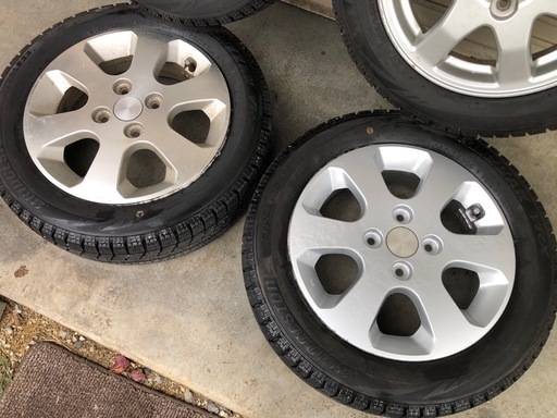 冬タイヤ ★ 155/65R14 ★ ダイハツ純正ホイール付 バリ山スタッドレス4本組 ★ 引き取り限定 ★ タント ムーヴ ワゴンR