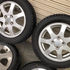 冬タイヤ ★ 155/65R14 ★ ダイハツ純正ホイール付 バリ山スタッドレス4本組 ★ 引き取り限定 ★ タント ムーヴ ワゴンRの画像