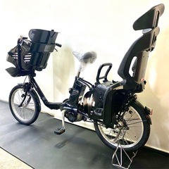 1都4県全域送料無料　業界最長12ヶ月保証　電動アシスト自転車　パナソニック　ギュットミニ　20インチ 子供乗せ　黒色　g123の画像