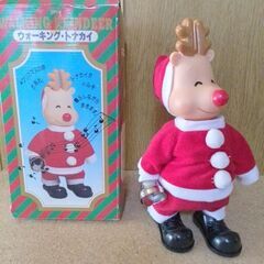 サンタ🎅人形　トナカイ　音楽に合わせてベルを、鳴らして歩く　作動確認済み　の画像