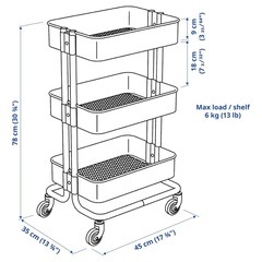 IKEA イケア / RÅSKOG ロースコグ / ホワイト ワゴンの画像