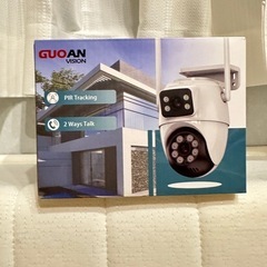 防犯カメラ 屋外 二つ監視画面 パンチルト 夜間カラー AI人体検知の画像