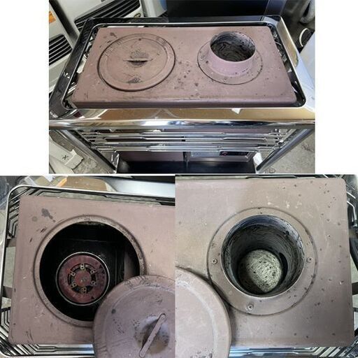 整備済み サンポット 煙突ストーブ 2019年製 KSH-10K7 Q 半密閉式 対流型 石油ストーブ 木造～19畳 コン～30畳 [ 置台欠品 ] ☆札幌市 白石店