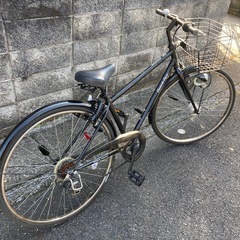 【27インチ自転車】美品❗️絶対パンクしないチューブタイヤ❗️使用少ない❗️外装6段変速　LEDオートライト　大きめの前カゴ使用❗️若林自転車　浜大津店　SALE中❗️の画像