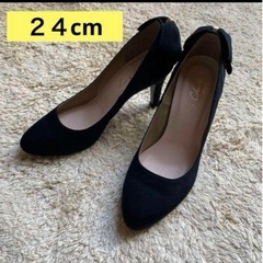 ❁バックレースリボンパンプス・ブラック