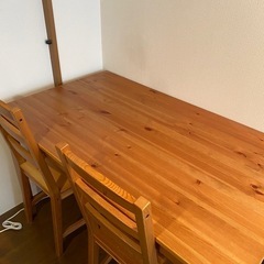 お渡し先決定【無料】IKEA ダイニングテーブル&椅子2脚セット