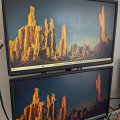 21.5型モニタ x2 + モニターアーム + USB 3.0 ...