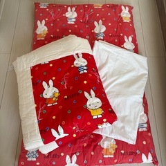【お話中】ミッフィー　子供布団　セット　敷布団カバー付き　可愛い　ベビー　子供　ベビー布団　おまけ付きの画像