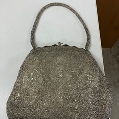 ☆値下げ☆K2412-067 がま口パーティーバッグ ビーズ 汚れ有り