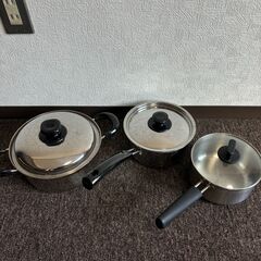 調理器具 お鍋 3点　まとめ売り ステンレス鍋 