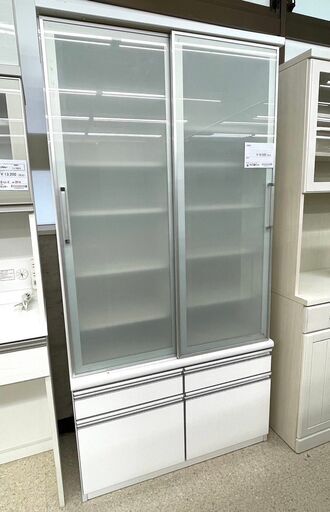 ★ジモティ割あり★  食器棚 白 H200.5×D50×W99 クリーニング済み TJ10055