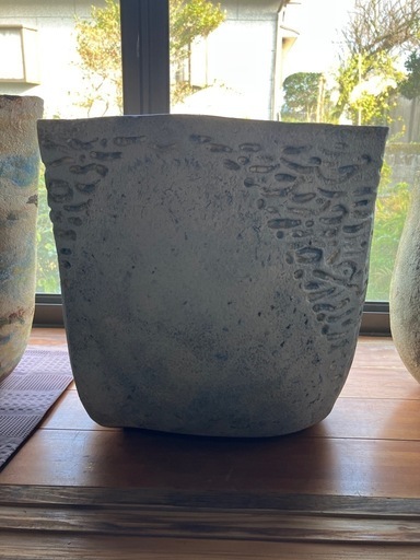 薩摩焼の大きなつぼ　陶芸家作品　忠雲窯