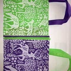 かわいい手提げ袋2コ（動物、木）