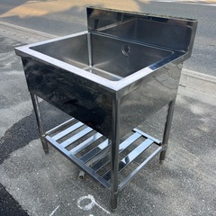 ☆中古品  1槽シンク  750×600×800  厨房用品  ☆
