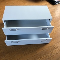 木製ボックス引き出し2段 90W  ホワイト
の画像