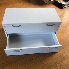 木製ボックス引き出し2段 90W  ホワイト
の画像