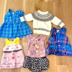 19着セット　女の子70 サイズ２着　80 サイズ14着 90サイズ３着　女の子まとめ売り　ANNA SUI コムサなどの画像