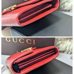 ほぼ未使用！GUCCIインターロッキング長財布☆赤☆付属品あり！プレゼントに！本物の画像