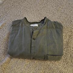 UNIQLO　スタンドカラーシャツ　XXL　カーキの画像