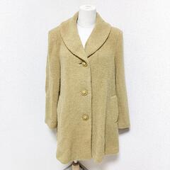 レストローズ 美品 ロングコート シングル ウール混 くすみイエ...