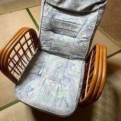 1人掛けラタン長チェア