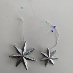 クリスマス飾り　星(7芒星)のオーナメント　シルバーの画像