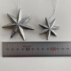 クリスマス飾り　星(7芒星)のオーナメント　シルバーの画像