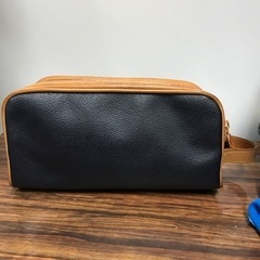 K2412-085 LOUIS COLBERT セカンドバッグ ダークネイビー/ブラウン キズ汚れ有りの画像