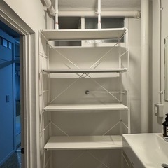 【無料】スチールユニットシェルフ（MUJI） + 突っ張り棒 
