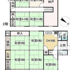 譲渡型 貸家  一戸建て ★南彦根駅歩13分  ★9SDK ★車3〜6台可 ★約95坪   ★住宅補助、家賃補助ある方お勧め→マイホームに‼️ - 彦根市