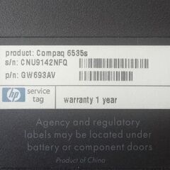 ★お値下げ中★ジャンク品扱い！ヒューレットパッカード・ノートＰＣ・6535ｓ・パソコン ・14インチ・部品取り★の画像
