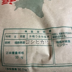 令和5年須賀川産コシヒカリ30kg（玄米）