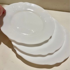 値下げ⭐️白いお皿　軽い薄いお皿　3枚　アルク　フランス　