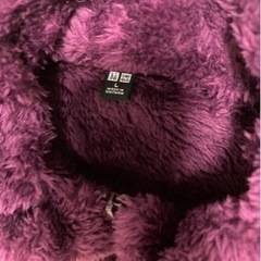 ほぼ未使用　ユニクロ　UNIQLO ファーフリースジャケット　パープル　L.の画像
