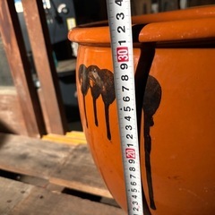 常滑焼　10号★久松窯 かめ 大型　丸壺蓋付　漬物容器 味噌甕 梅干し壺◆昭和レトロ★美品の画像