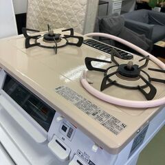 【お取引中】2022年製 リンナイ Rinnai 都市ガス 2口 左強火ガステーブルコンロ ピュアベージュ KG64TW2L★8692★の画像