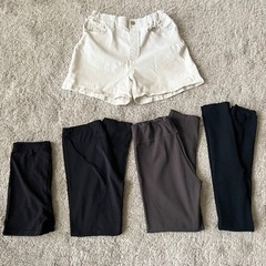 女の子のお洋服セット150センチ　半袖Tシャツニットベストショートパンツレギンススパッツなど　グローバルワーク ユニクロの画像