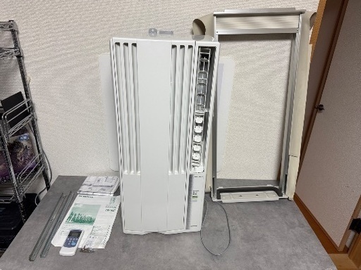【中古】札幌 窓用エアコン CORONA CW-16A コロナルームエアコン 2021年モデル ウインド形冷房専用 窓枠 取付枠 リモコン付き 【札TB01】